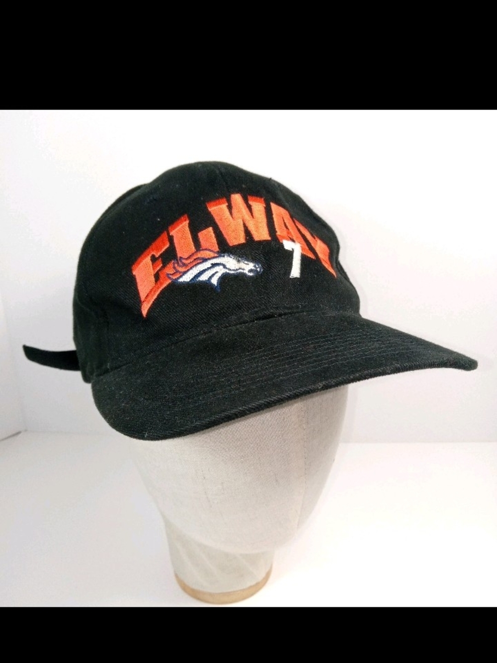 Vtg Broncos Elway Headmaster Hat Cap Adjustable Embroidered 100% Cotton